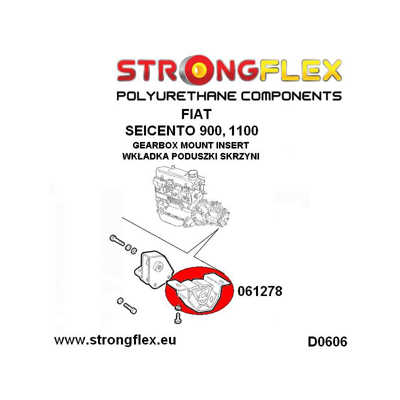 STRONGFLEX|061278A: Einsatz Getriebeaufhängung SPORT Fiat Seicento Diagramm Schema:D0060