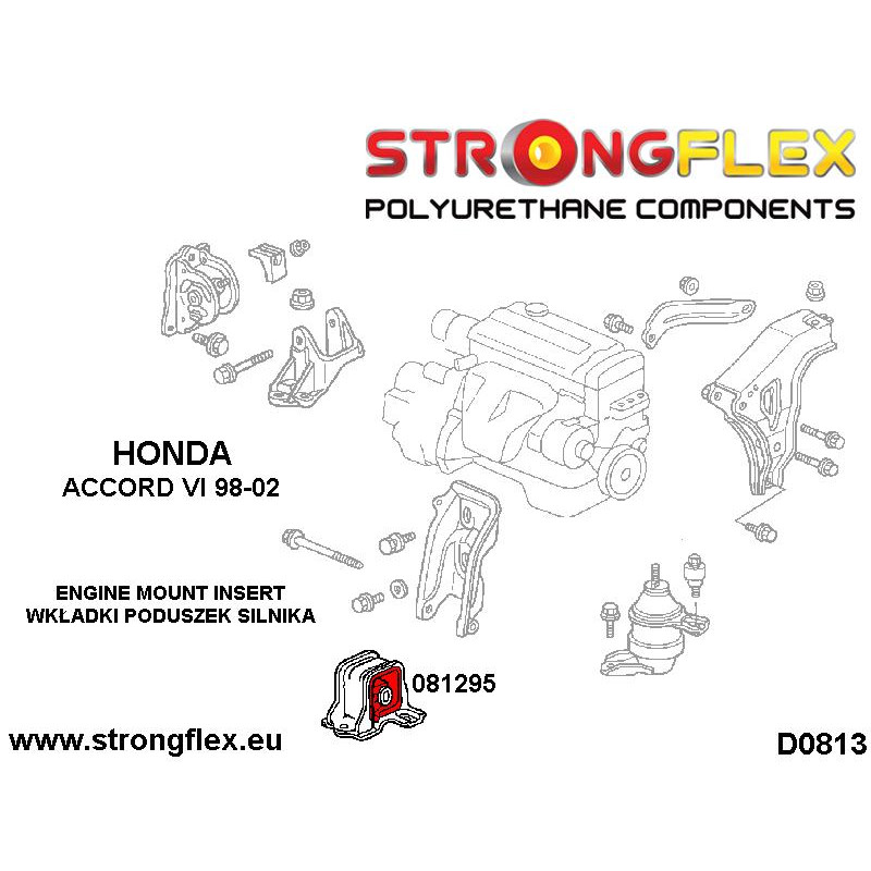 STRONGFLEX|081295A: Einsatz Motoraufhängung vorne SPORT Honda Accord VI Diagramm Schema:D0081