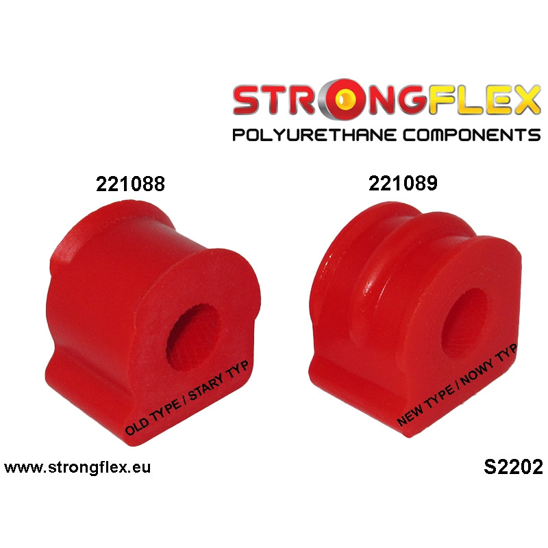 STRONGFLEX|221089A: Front anti roll bar bush SPORT Audi A3/S3 RS3 I 96-03 8L FWD 99-03 Quattro TT TTS TTRS 8N 99-06