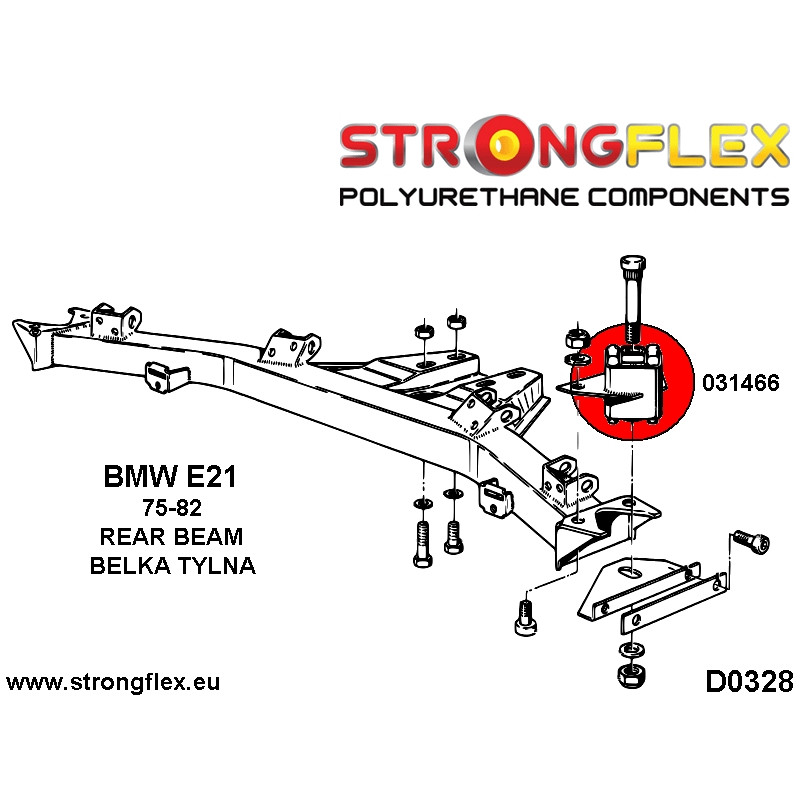 031466B - Rear beam mounting bush - Polyurethane strongflex.eu