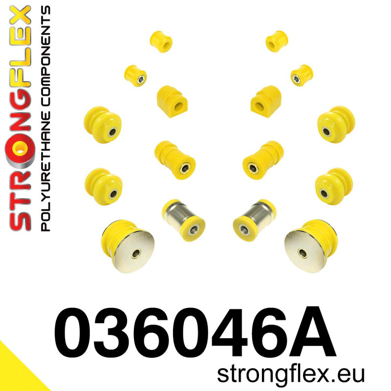 STRONGFLEX|036046A: Polyurethan Buchsensatz Hinterachse SPORT BMW Seria 3 III 90-99 E36 92-99