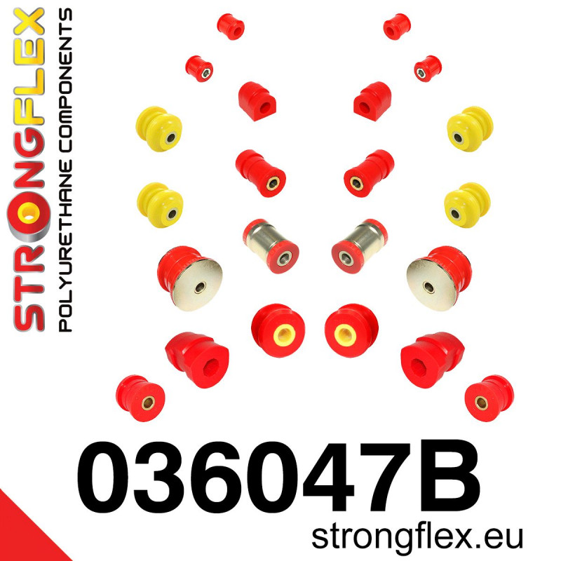 STRONGFLEX|036047B: Polyurethan Buchsensatz Vorder und Hinterachse BMW Seria 3 III 90-99 E36 92-99