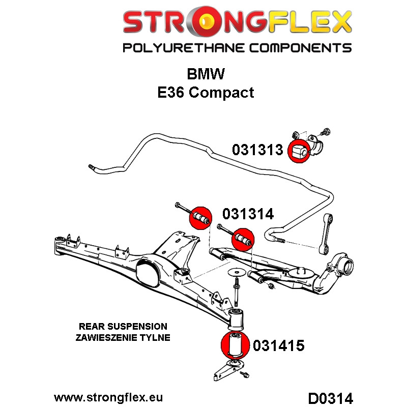 036108A - Full suspension bush kit SPORT - Polyurethane strongflex.eu