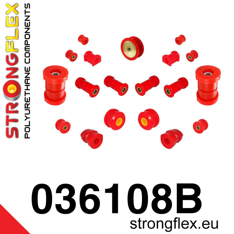 STRONGFLEX|036108B: Full suspension bush kit BMW Seria 3 III 90-99 E36 93-00