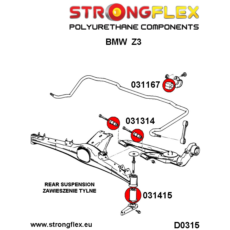 036110B - Full suspension bush kit - Polyurethane strongflex.eu