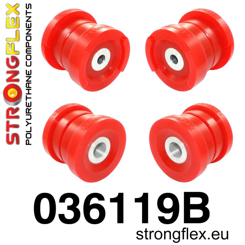 STRONGFLEX|036119B: Rear beam mounting bushes kit BMW Seria 3 IV 98-07 E46 97-06 rwd 00-06 M3 xi/xd 00-04 Compact X3