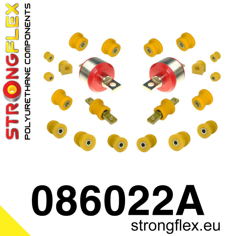 STRONGFLEX|086022A: Polyurethan Buchsensatz Hinterachse SPORT Honda Civic V 91-95 EG/EH EJ IV 88-91 EC ED EE EF EX