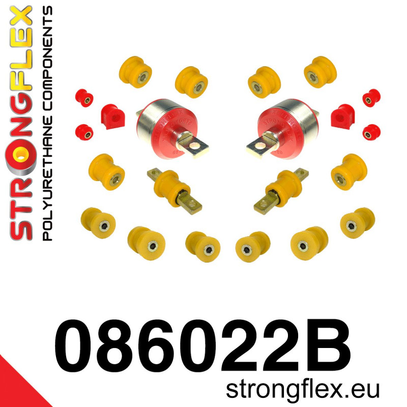 STRONGFLEX|086022B: Polyurethan Buchsensatz Hinterachse Honda Civic V 91-95 EG/EH EJ IV 88-91 EC ED EE EF EX CRX II