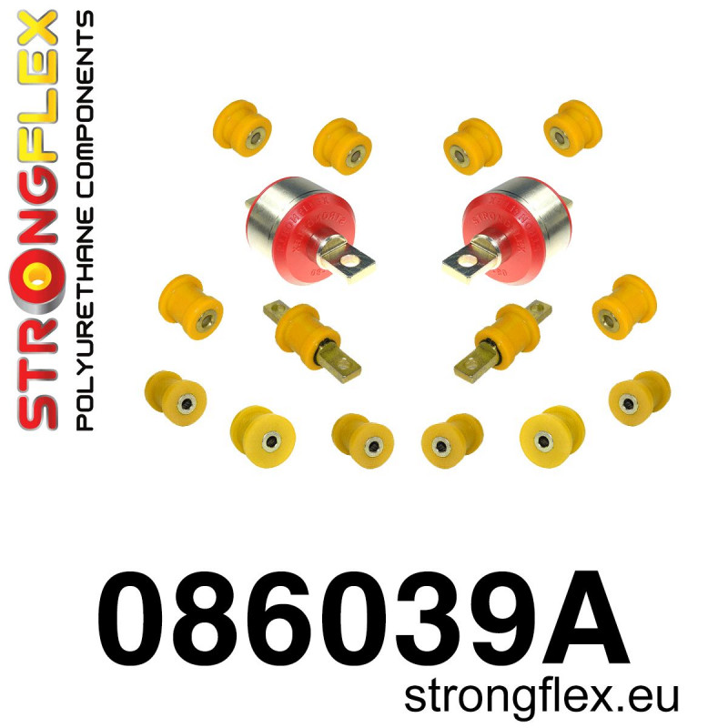 STRONGFLEX|086039A: Polyurethan Buchsensatz Hinterachse SPORT Honda Civic VI 95-00 EJ/EK EM MA MB MC UK MG ZS 5