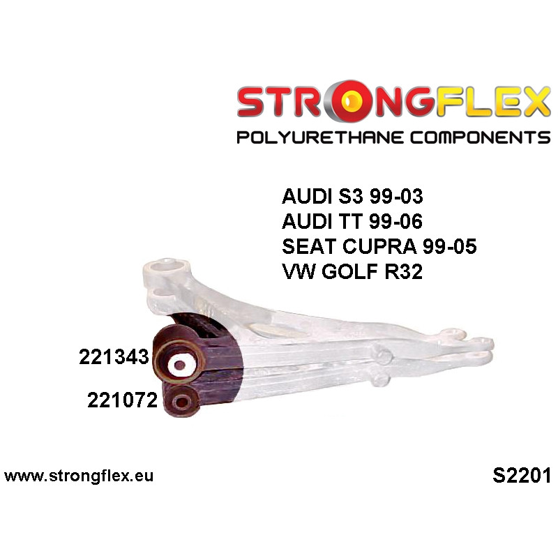 STRONGFLEX|226086A: Front suspension bush kit SPORT Audi A3/S3 RS3 I 96-03 8L 99-03 TT TTS TTRS 8N 99-06 FWD Quattro