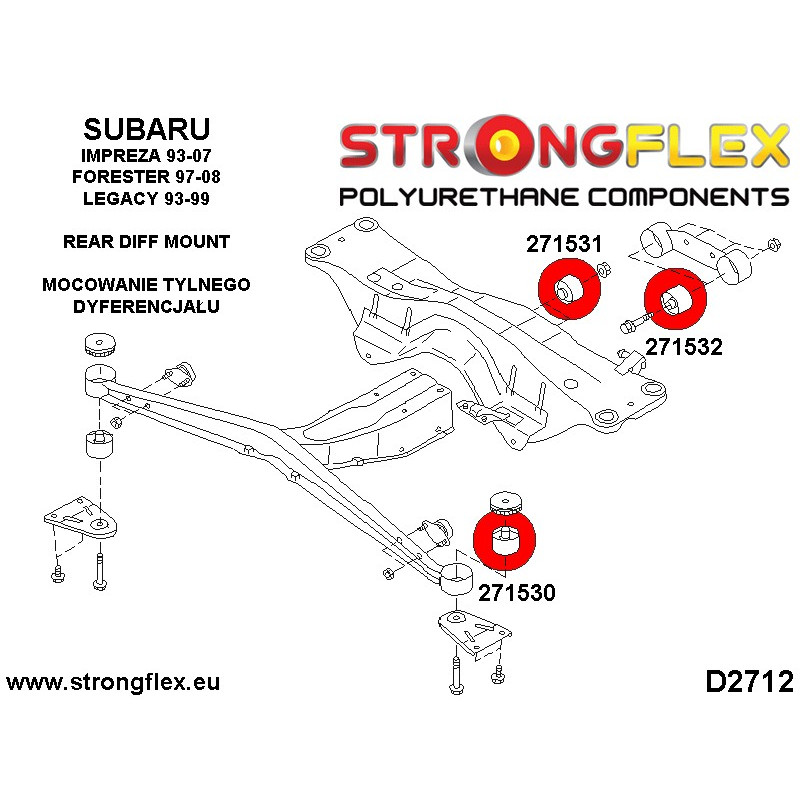 276146A - Full suspension bush kit SPORT - Polyurethane strongflex.eu