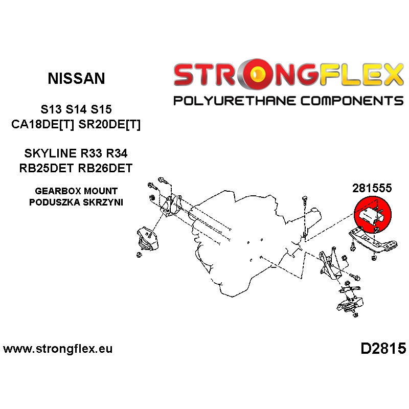281555B - Gearbox mount NISSAN - Polyurethane strongflex.eu