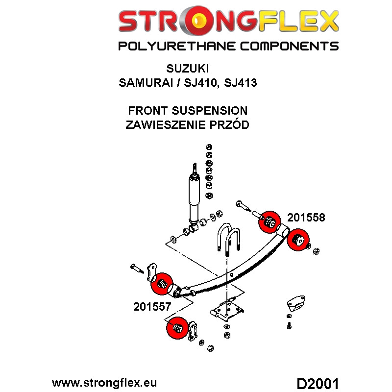 206156A - Zestaw poliuretanowy zawieszenia przedniego i tylnego SPORT - Poliuretan strongflex.eu