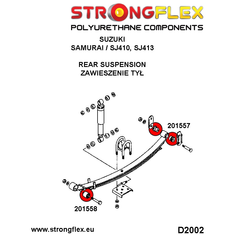 206156B - Zestaw poliuretanowy zawieszenia przedniego i tylnego - Poliuretan strongflex.eu