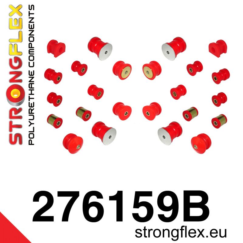 STRONGFLEX|276159B: Kompletny zestaw tulei tylnego zawieszenia Subaru Legacy/Outback Legacy III/Outback II 98-03 BE