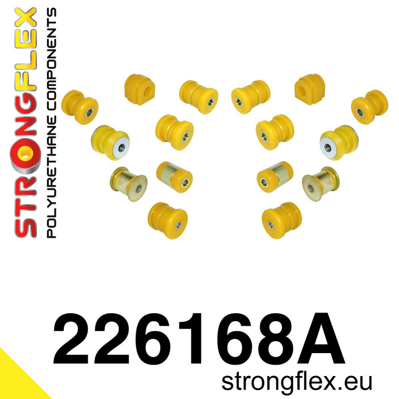 STRONGFLEX|226168A: Polyurethan Buchsensatz Hinterachse SPORT Audi A3/S3 RS3 II 03-13 8P 03-13 06-13 Quattro 11-13