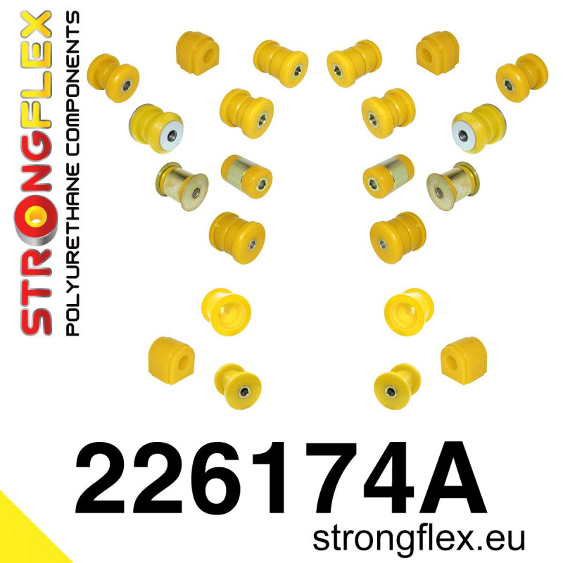 STRONGFLEX|226174A: Polyurethan Buchsensatz für Vorder-und Hinterachse SPORT Audi A3/S3 RS3 II 03-13 8P 03-13