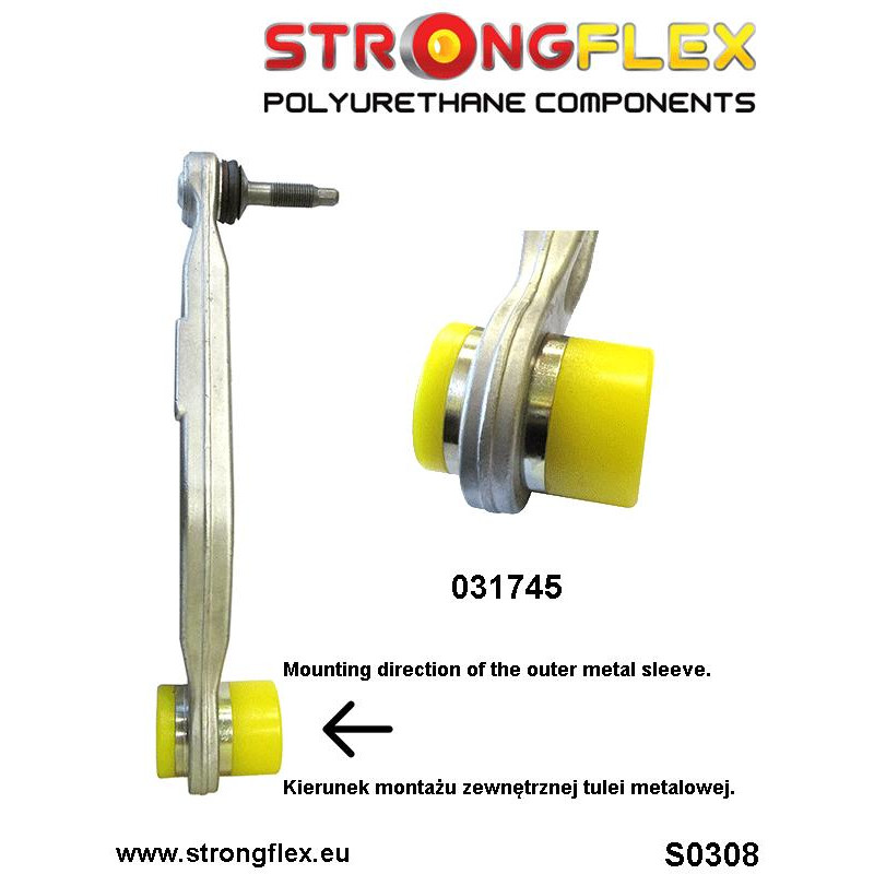 STRONGFLEX|031745A: Rear upper arm inner bush SPORT BMW Seria 5 IV 95-03 E39 Sedan Touring V 03-10 E60/E61 RWD xi xd