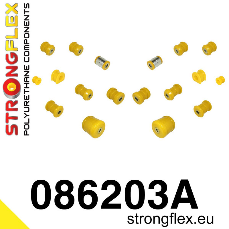 STRONGFLEX|086203A: Polyurethan Buchsensatz Hinterachse SPORT Honda Prelude IV 92-96