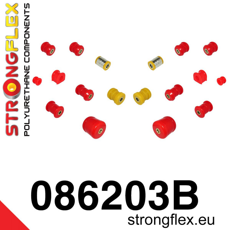 STRONGFLEX|086203B: Polyurethan Buchsensatz Hinterachse Honda Prelude IV 92-96