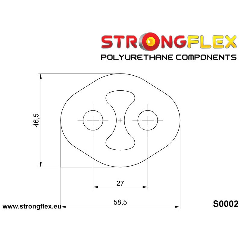 STRONGFLEX|000002B: Exhaust mount hanger 27mm Shock absorber bump stop Exhaust mount