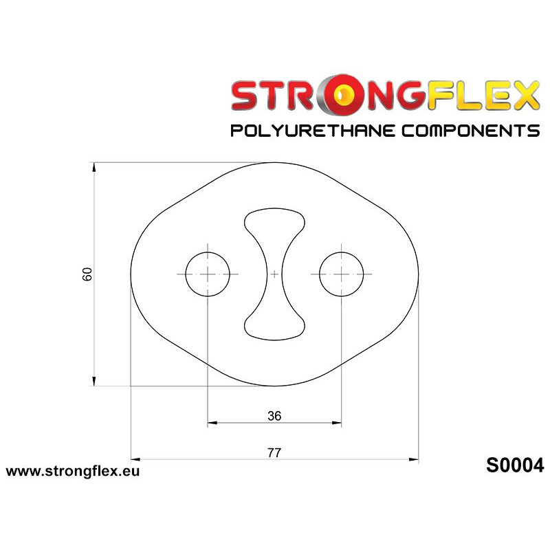 STRONGFLEX|000004B: Exhaust mount hanger 36mm Subaru Impreza I 92-00 GM GC GF II 00-07 GD GG Shock absorber bump