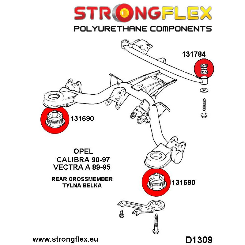 STRONGFLEX|136218A: Full suspension bush kit SPORT Opel/Vauxhall Calibra 89-97 diagram scheme:D1309