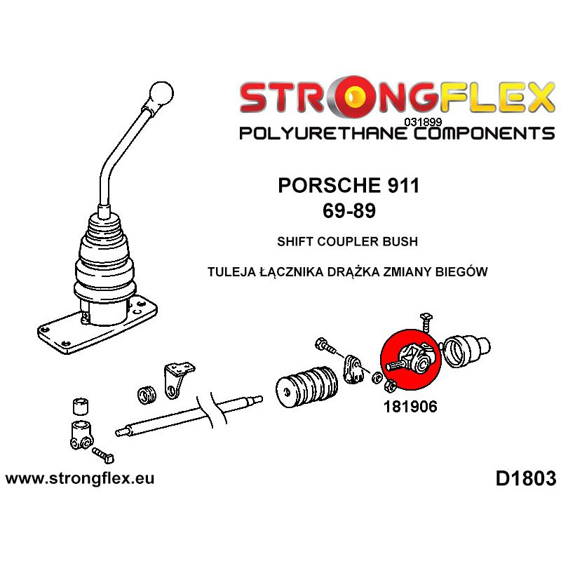 STRONGFLEX|181906A: Buchse Schalthebel Stabilisierung SPORT Porsche 911 Diagramm Schema:D1803