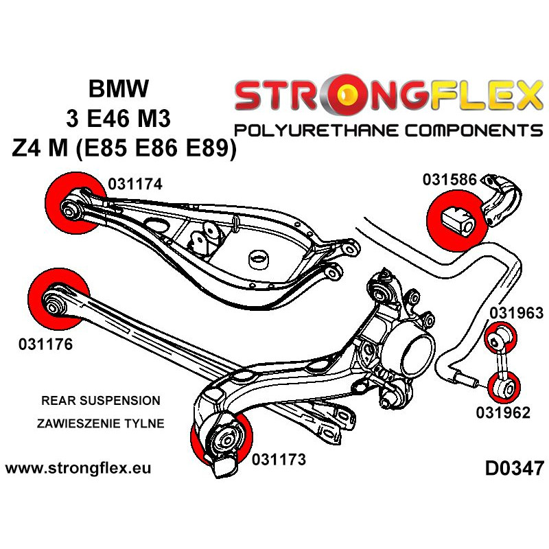 036238A: Full suspension bush kit SPORT