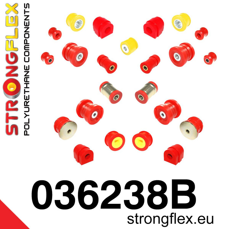 STRONGFLEX|036238B: Full suspension bush kit BMW Seria 3 IV 98-07 E46 00-06 M3 Z4 I 02-08 E85/E86 M