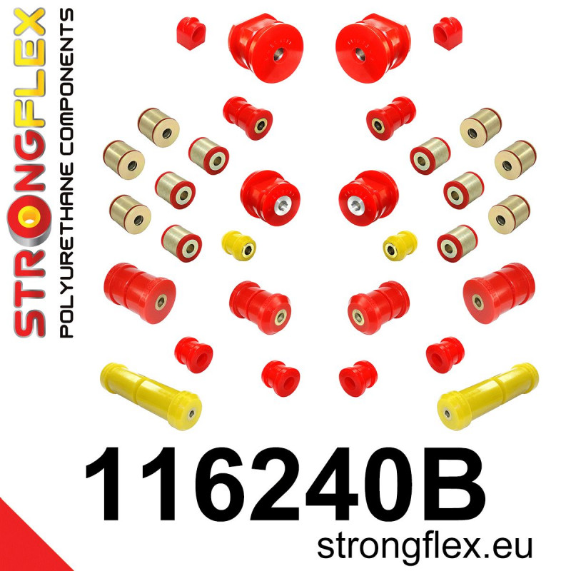 STRONGFLEX|116240B: Full suspension bush kit Mercedes Class C W202 93-01 CLK-Class W208 97-03 SLK R170 96-04