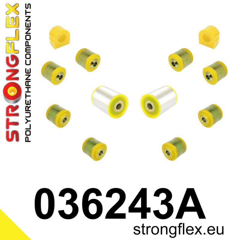 STRONGFLEX|036243A: Rear suspension bush kit SPORT BMW Seria 1 I 04-13 E81/E82 E87 E88 11-12 M1 Coupe 3 V E90 E91