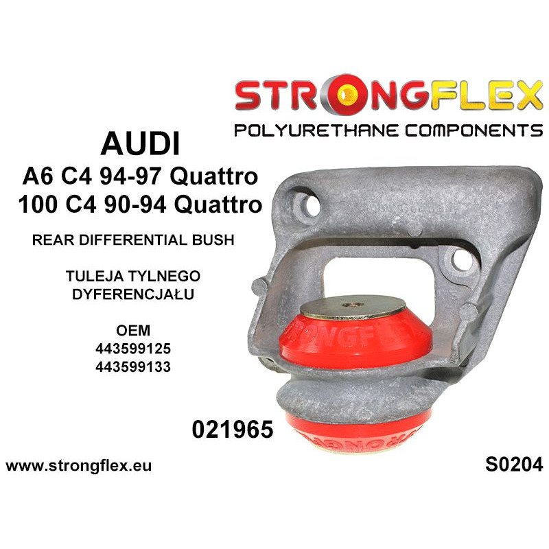 STRONGFLEX|021965A: Hinterachse - Differentialaufhängung hintere Buchse 55mm SPORT Audi A6/S6 RS6 C4 94-97 94-97