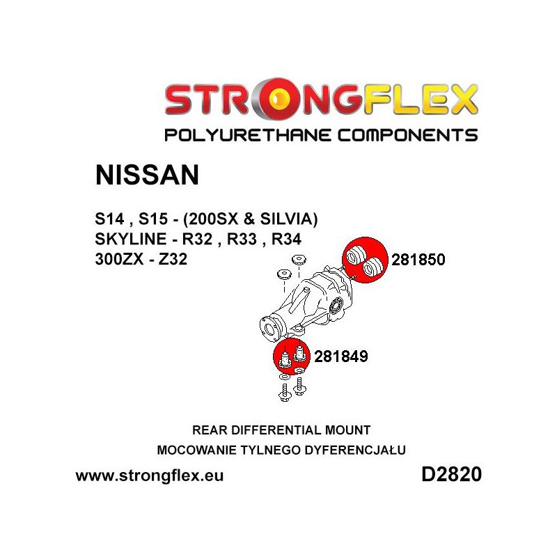 STRONGFLEX|286218A: Full suspension bush kit SPORT Nissan 300ZX 90-96 diagram scheme:D2820