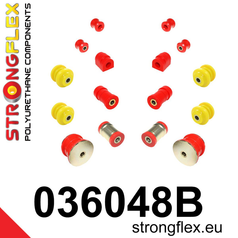 STRONGFLEX|036048B: Rear suspension bush kit BMW Seria 3 IV 98-07 E46 97-06 rwd xi/xd 00-04 Compact Z4 I 02-08 E85