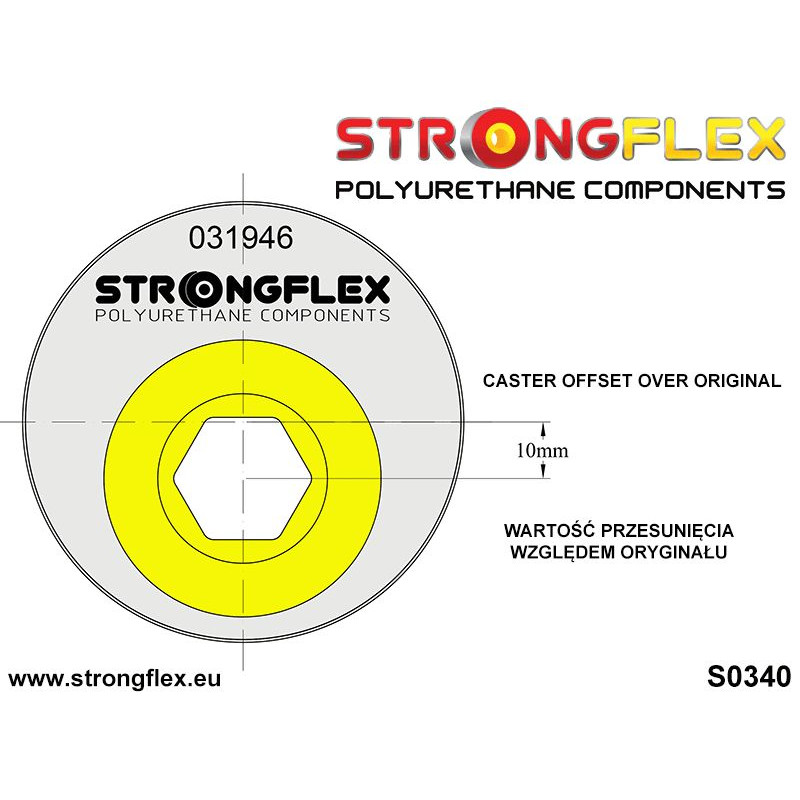 STRONGFLEX|031946A: Front lower arm bush - eccentric 66mm SPORT BMW Seria 3 IV 98-07 E46 97-06 rwd 00-04 Compact Z4