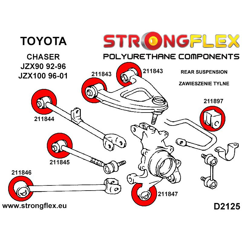 STRONGFLEX|211897B: Anti roll bar bush Toyota Chaser V 92-96 X90 VI 96-01 X100 Supra III 86-93 A70 Soarer diagram scheme:D2125