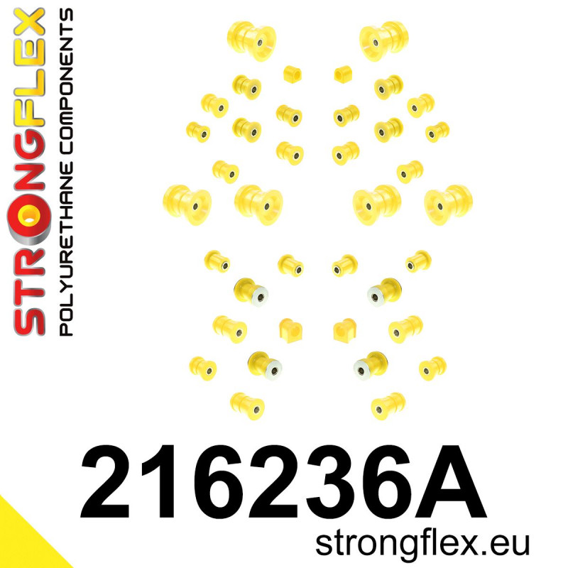 STRONGFLEX|216236A: Kompletny zestaw tulei zawieszenia SPORT Toyota Supra III 86-93 A70 Soarer II 86-91