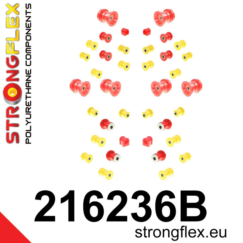 STRONGFLEX|216236B: Kompletny zestaw tulei zawieszenia Toyota Supra III 86-93 A70 Soarer II 86-91