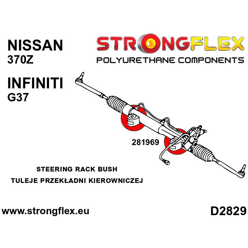 STRONGFLEX|286200A: Full suspension bush kit SPORT Nissan 370Z 09-20 Z34 Infiniti G IV G25/G35 G37 Q40 Q60 diagram scheme:D2829