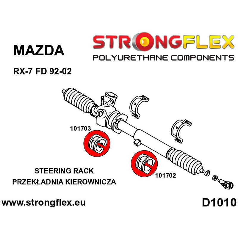 STRONGFLEX|101702A: Lenkgetriebebuchse SPORT Mazda RX-7 III 92-02 Diagramm Schema:D1010