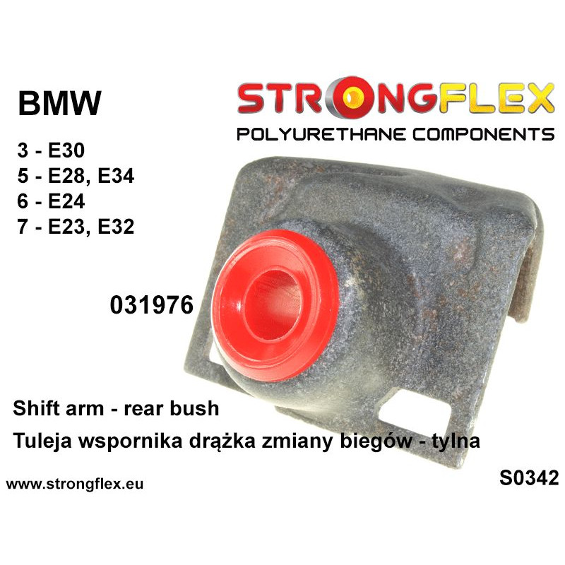 STRONGFLEX|031976A: Schaltstangenstützbuchse - hinten SPORT BMW Seria 3 II 82-91 E30 5 81-88 E28 III 88-96 E34 6 I