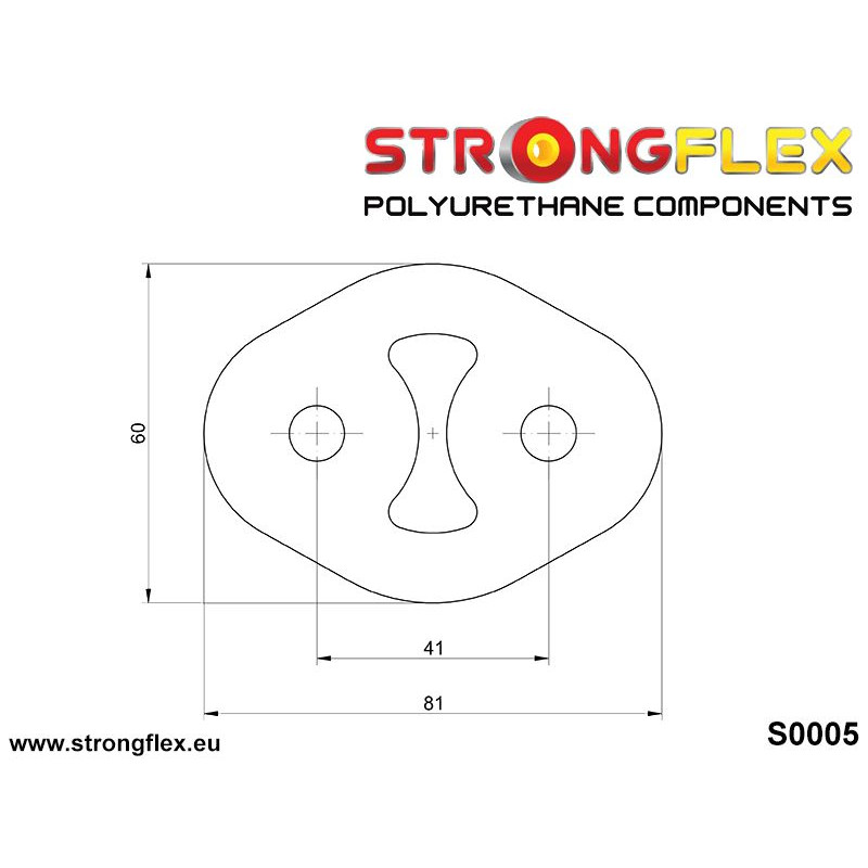 STRONGFLEX|000005B: Exhaust mount hanger 41mm Shock absorber bump stop Exhaust mount