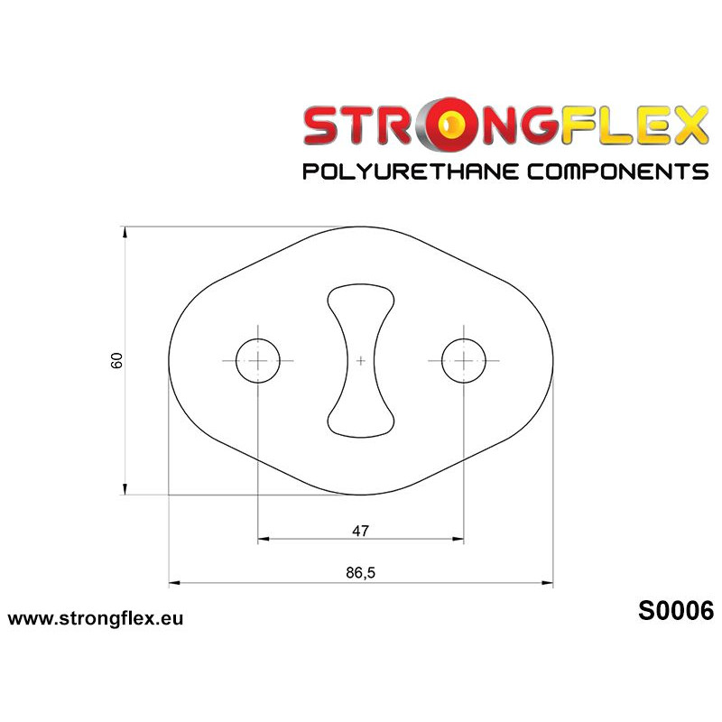 STRONGFLEX|000006B: Exhaust mount hanger 47mm Shock absorber bump stop Exhaust mount