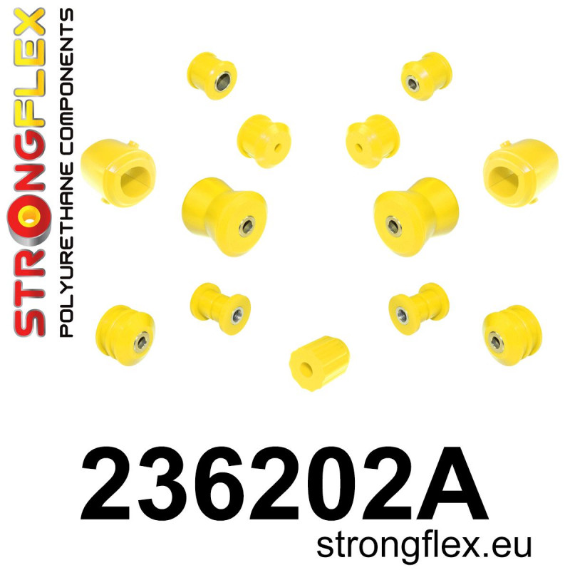 STRONGFLEX|236202A: Hinterradaufhängungssatz SPORT Volvo seria 700 740 84-92 900 940 90-98 760 81-92 solide