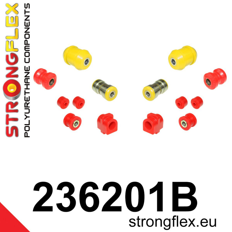 STRONGFLEX|236201B: Front suspension bush kit Volvo Seria 700 740 84-92 900 940 90-98 760 81-92 solid rear axle