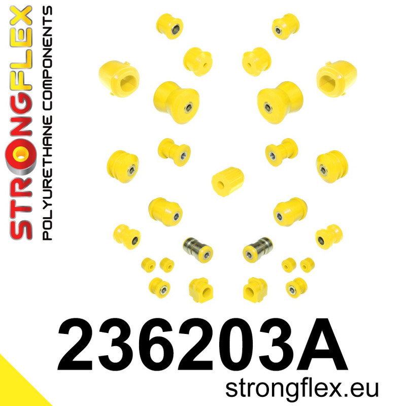 STRONGFLEX|236203A: Full suspension bush kit SPORT Volvo Seria 700 740 84-92 900 940 90-98 760 81-92 solid rear axle