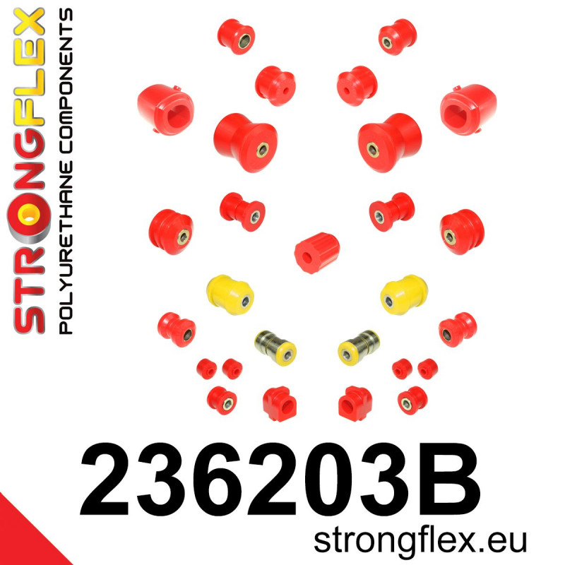 STRONGFLEX|236203B: Komplette Fahrwerks Buchsen Volvo seria 700 740 84-92 900 940 90-98 760 81-92 solide