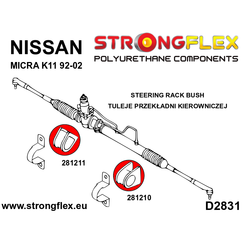 STRONGFLEX|286057A: Full suspension bush kit SPORT Nissan Micra II 92-02