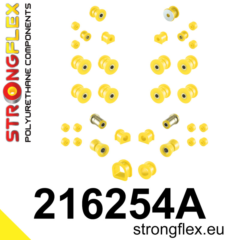 STRONGFLEX|216254A: Full Suspension bush kit SPORT Toyota Corolla V 83-90 E80 RWD 83-87